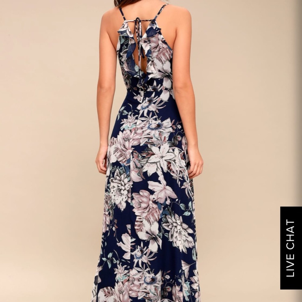 Lulu’s Navy Floral Maxi Dress